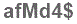 The text to enter in the texbox below is: afMd4$