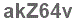 The text to enter in the texbox below is: akZ64v