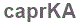 The text to enter in the texbox below is: caprKA