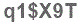 The text to enter in the texbox below is: q1$X9T